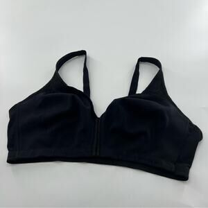 Catherines Intimates Black Comfort Bra Wireless Black Cotton Plus Size 52D